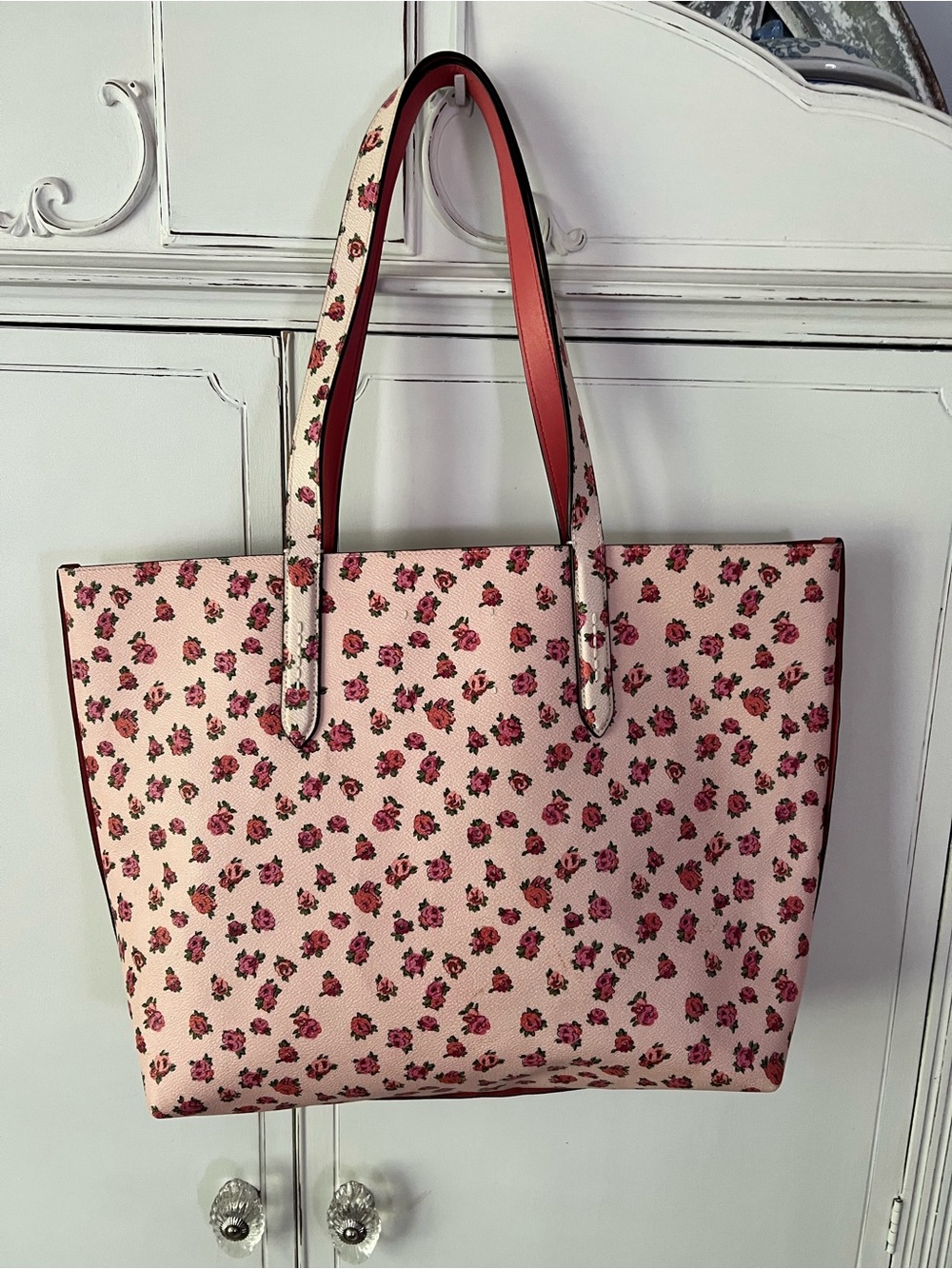 Coach Pink Floral Print Tote - Picture 2 of 5